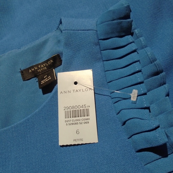 ANN TAYLOR NWT Blue Doubleweave Sheath Dress 6P - Picture 6 of 9
